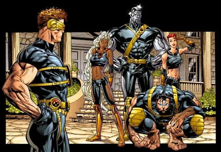 The Ultimate X-Men team in black uniforms with yellow belts and accents.